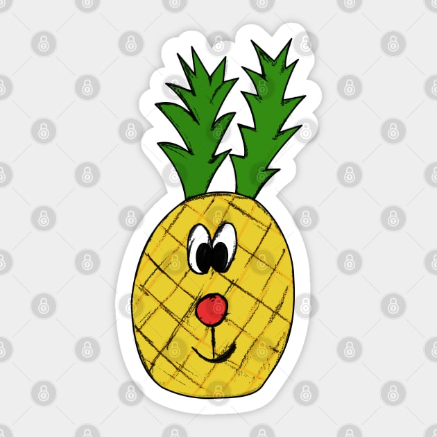 Christmas Rudolf Reindeer Pineapple Funny Sticker by doodlerob